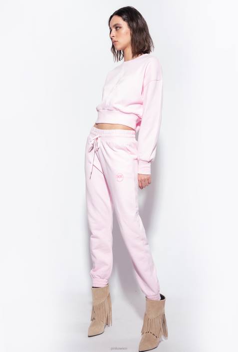 Joggingbekleidung und Leggings | Pinko staubiges Flieder Jogginghose mit Logo-PrintZ4ZP717