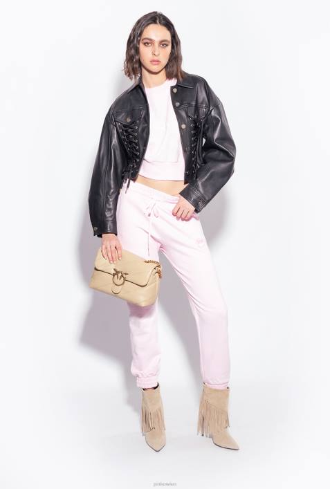Joggingbekleidung und Leggings | Pinko staubiges Flieder Jogginghose mit Logo-PrintZ4ZP717