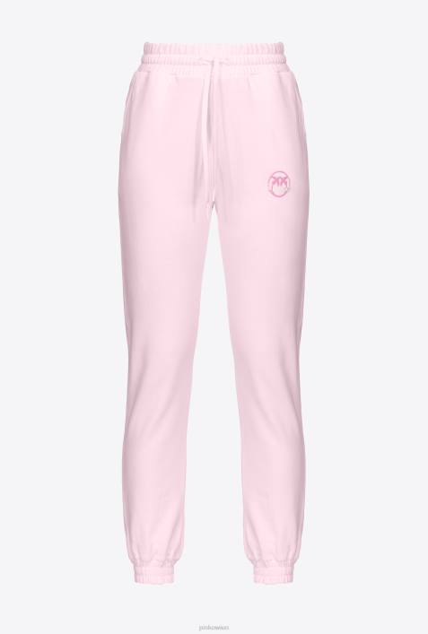 Joggingbekleidung und Leggings | Pinko staubiges Flieder Jogginghose mit Logo-PrintZ4ZP717
