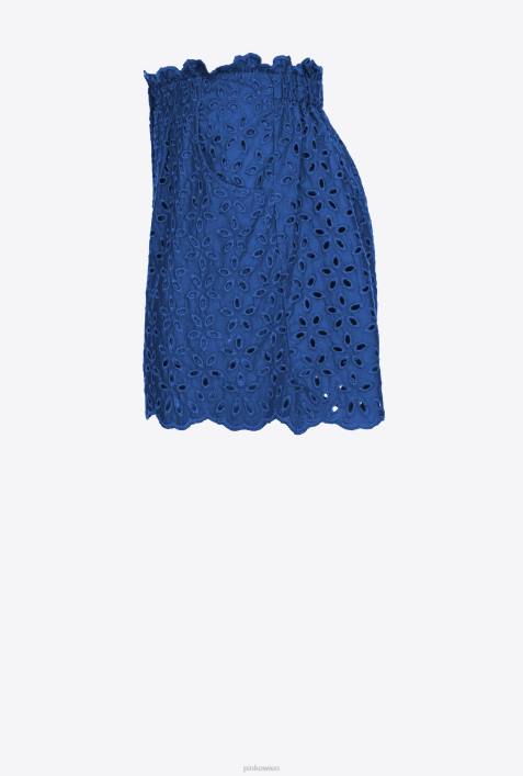 Shorts | Pinko Blau Shorts mit englischer StickereiZ4ZP697
