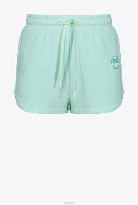Shorts | Pinko Eierschalenblau Shorts mit Logo-PrintZ4ZP755