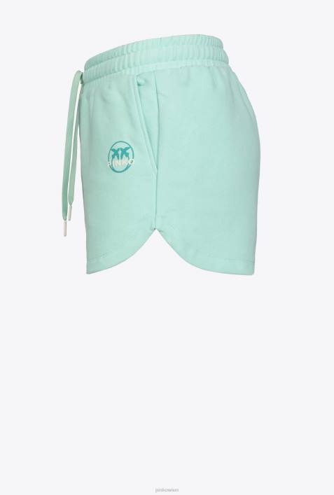 Shorts | Pinko Eierschalenblau Shorts mit Logo-PrintZ4ZP755