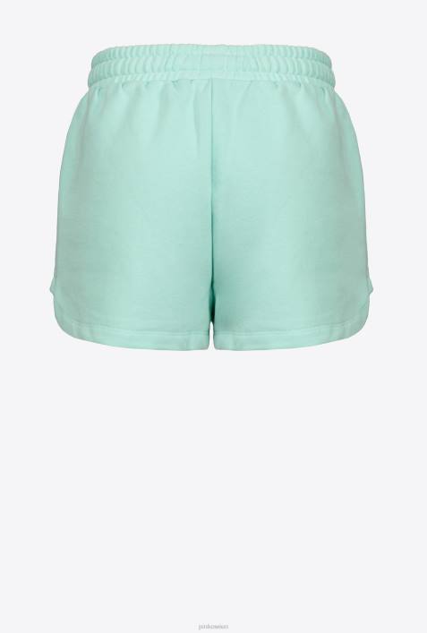 Shorts | Pinko Eierschalenblau Shorts mit Logo-PrintZ4ZP755