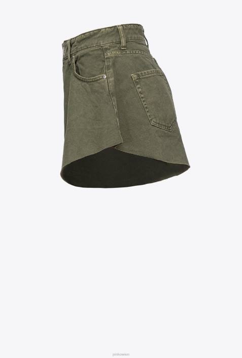Shorts | Pinko Gewehrgrün Shorts aus Bull-Stoff mit SchmetterlingenZ4ZP657