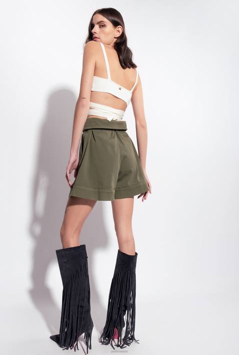 Shorts | Pinko Gewehrgrün Shorts mit hohem Bund und GürtelZ4ZP752