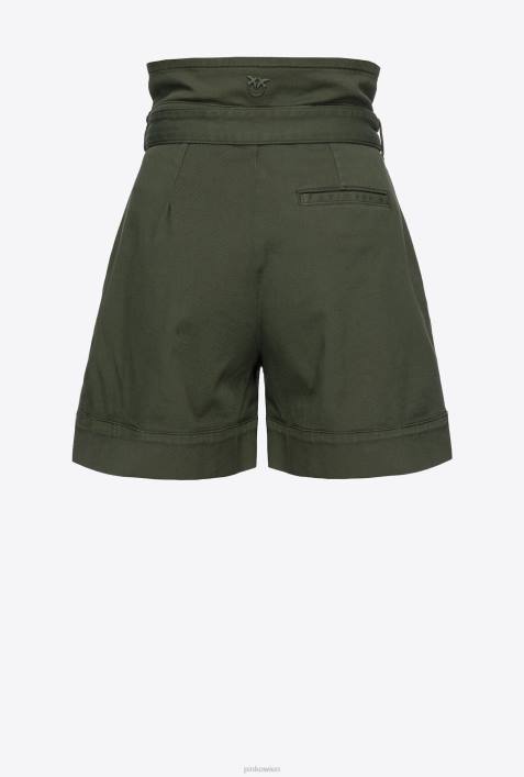 Shorts | Pinko Gewehrgrün Shorts mit hohem Bund und GürtelZ4ZP752