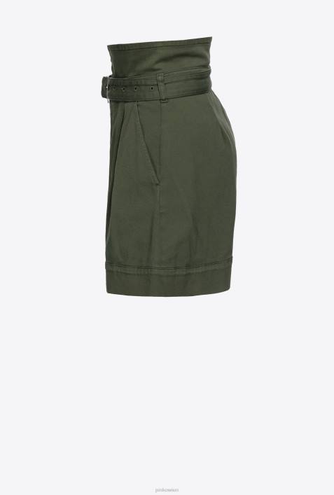 Shorts | Pinko Gewehrgrün Shorts mit hohem Bund und GürtelZ4ZP752