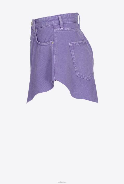 Shorts | Pinko Lavendelflieder Shorts aus Bull-Stoff mit SchmetterlingenZ4ZP656