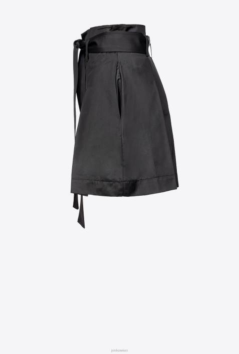 Shorts | Pinko Limousine schwarz Popeline-Shorts mit GürtelZ4ZP703