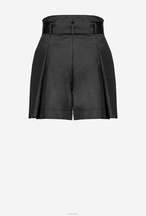 Shorts | Pinko Limousine schwarz Popeline-Shorts mit GürtelZ4ZP703
