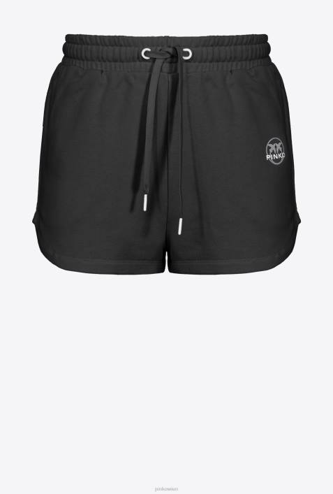 Shorts | Pinko Limousine schwarz Shorts mit Logo-PrintZ4ZP757