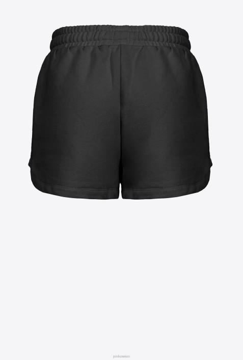 Shorts | Pinko Limousine schwarz Shorts mit Logo-PrintZ4ZP757