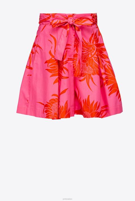 Shorts | Pinko Pink Rot Shorts mit großen aufgedruckten BlumenZ4ZP736