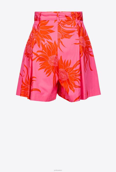 Shorts | Pinko Pink Rot Shorts mit großen aufgedruckten BlumenZ4ZP736