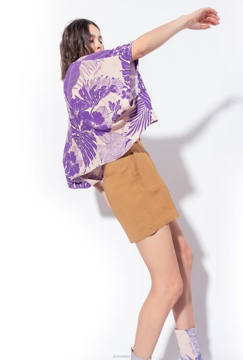 Shorts | Pinko Senf Leinenshorts mit GürtelZ4ZP687