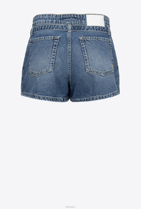 Shorts | Pinko dunkle Vintage-Waschung Jeans-SkortsZ4ZP689