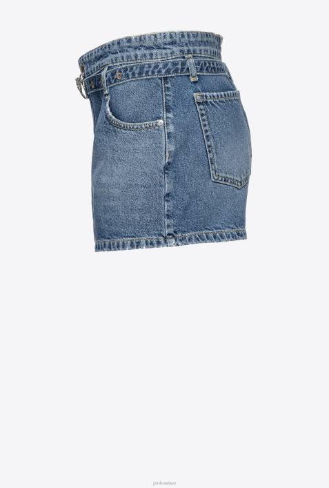 Shorts | Pinko dunkle Vintage-Waschung Jeans-SkortsZ4ZP689