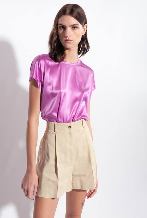 Shorts | Pinko gefrostetes Mandelbeige Shorts aus Stretch-LeinenZ4ZP701
