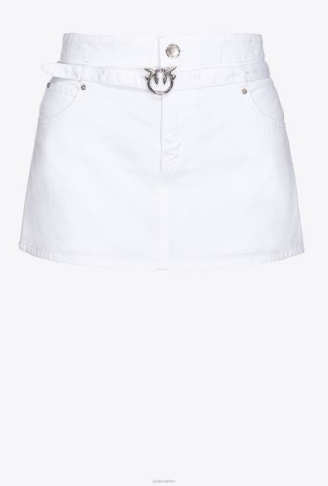 Shorts | Pinko helles Weiss Shorts im Minirock-Stil mit GürtelZ4ZP674