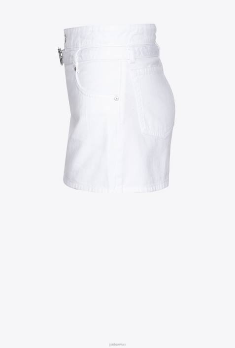 Shorts | Pinko helles Weiss Shorts im Minirock-Stil mit GürtelZ4ZP674