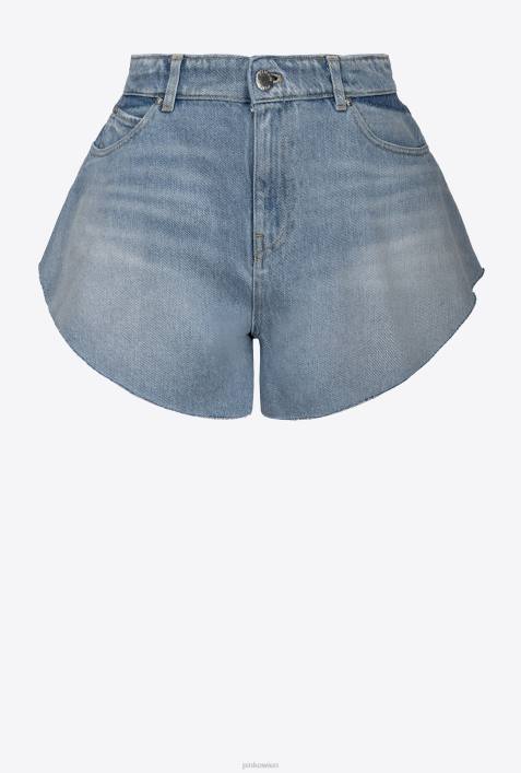 Shorts | Pinko leichte Vintage-Waschung Schmetterlingsshorts aus gebleichtem DenimZ4ZP659