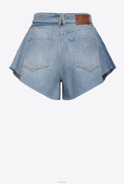 Shorts | Pinko leichte Vintage-Waschung Schmetterlingsshorts aus gebleichtem DenimZ4ZP659
