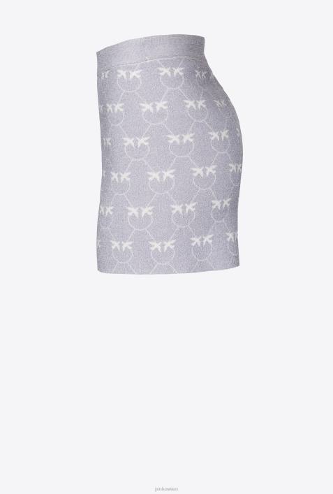 Shorts | Pinko lila/weiß Monogram-Lurex-ShortsZ4ZP718
