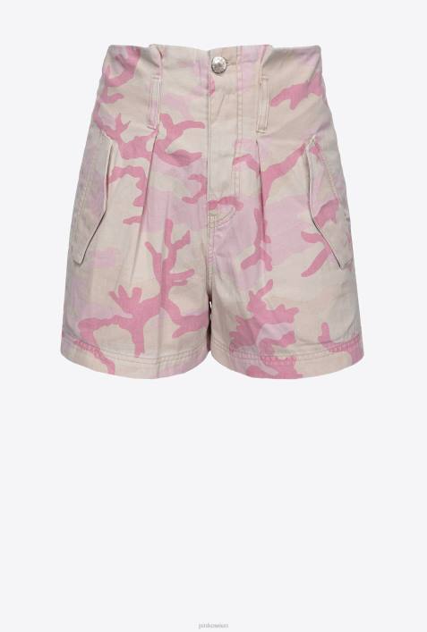 Shorts | Pinko mehrfarbig/rosa Cargo-Shorts mit TarnmusterZ4ZP750