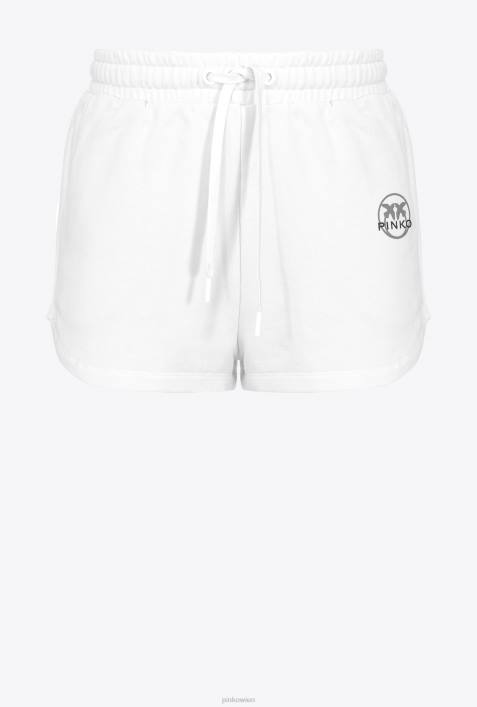 Shorts | Pinko seidenweiß Shorts mit Logo-PrintZ4ZP754