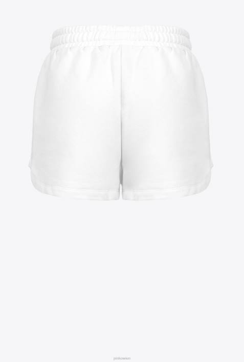 Shorts | Pinko seidenweiß Shorts mit Logo-PrintZ4ZP754