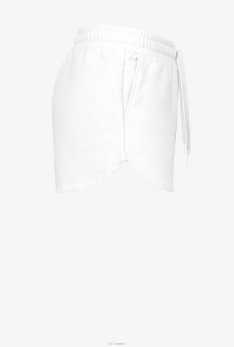 Shorts | Pinko seidenweiß Shorts mit Logo-PrintZ4ZP754