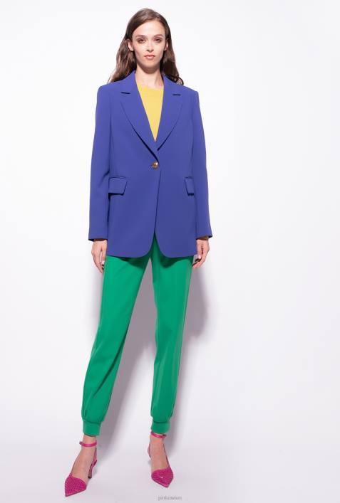 Blazer | Pinko Gespenstblau Einreihiger Blazer aus Stretch-CrêpeZ4ZP635