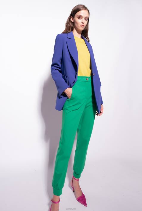 Blazer | Pinko Gespenstblau Einreihiger Blazer aus Stretch-CrêpeZ4ZP635
