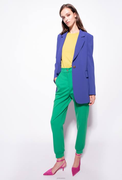 Blazer | Pinko Gespenstblau Einreihiger Blazer aus Stretch-CrêpeZ4ZP635