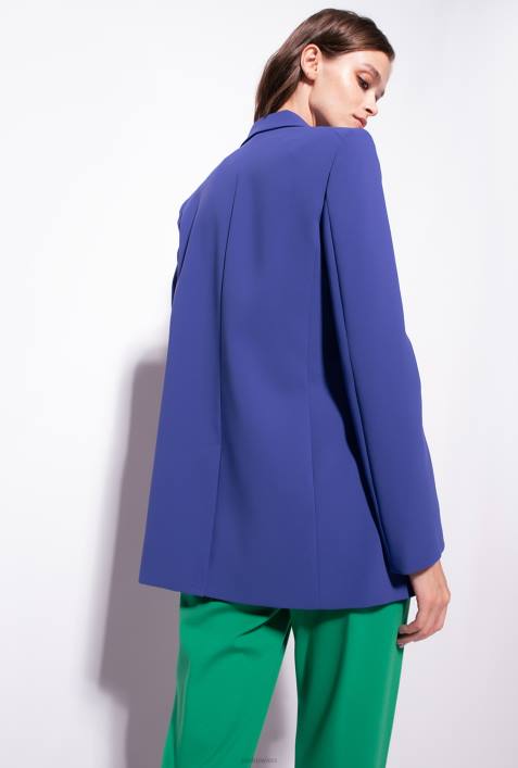 Blazer | Pinko Gespenstblau Einreihiger Blazer aus Stretch-CrêpeZ4ZP635