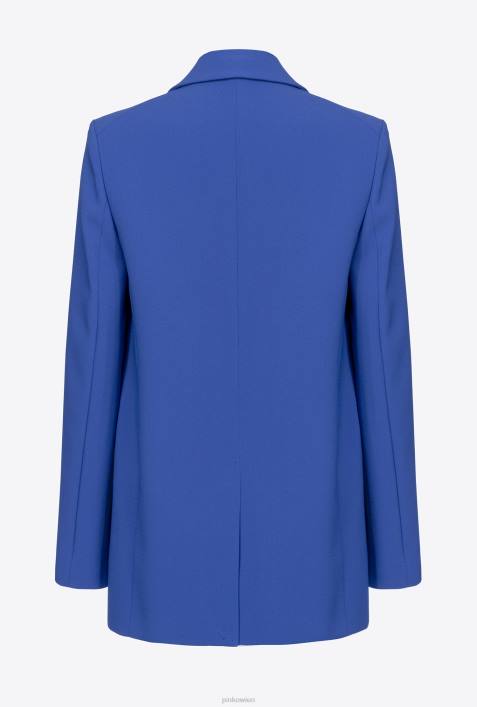 Blazer | Pinko Gespenstblau Einreihiger Blazer aus Stretch-CrêpeZ4ZP635