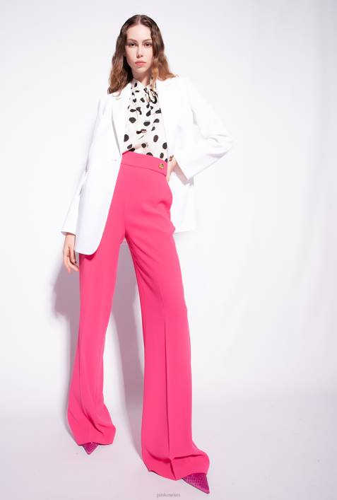 Blazer | Pinko Knoblauch weiß Einreihiger Blazer aus Stretch-CrêpeZ4ZP634