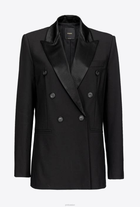 Blazer | Pinko Limousine schwarz Blazer mit SatinreversZ4ZP590
