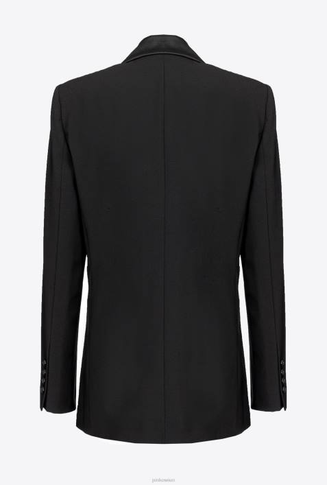 Blazer | Pinko Limousine schwarz Blazer mit SatinreversZ4ZP590