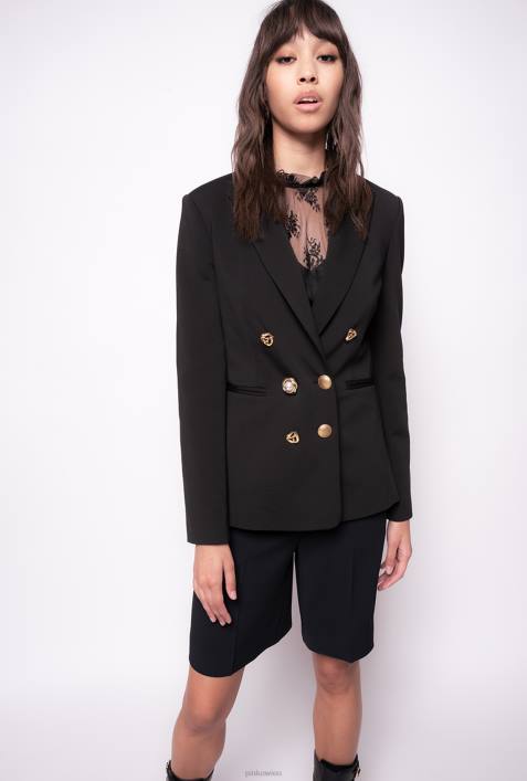 Blazer | Pinko Limousine schwarz Blazer mit SchmuckknöpfenZ4ZP621