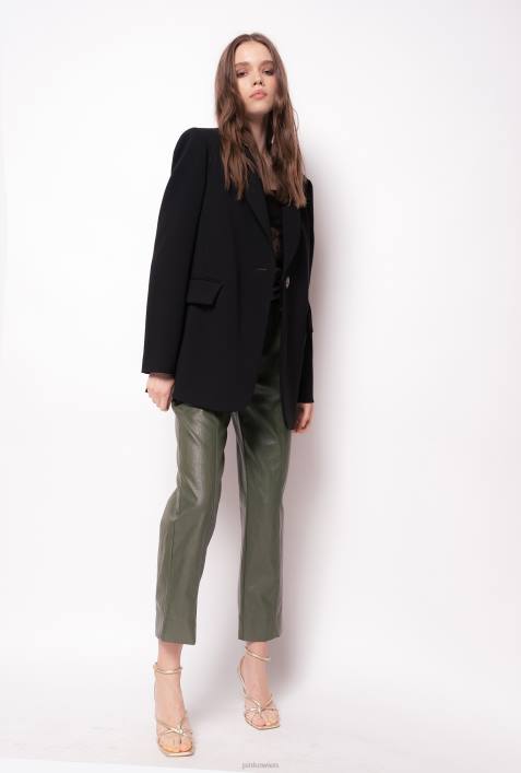 Blazer | Pinko Limousine schwarz Einreihiger Blazer aus Stretch-CrêpeZ4ZP624