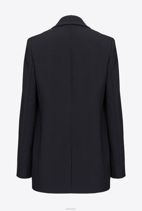 Blazer | Pinko Limousine schwarz Einreihiger Blazer aus Stretch-CrêpeZ4ZP624