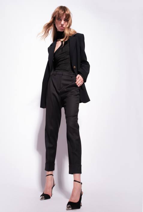 Blazer | Pinko Limousine schwarz Einreihiger Blazer aus Stretch-CrêpeZ4ZP636