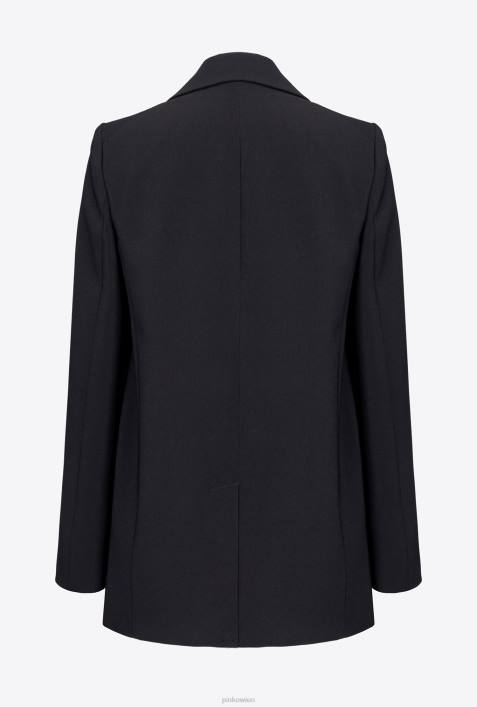Blazer | Pinko Limousine schwarz Einreihiger Blazer aus Stretch-CrêpeZ4ZP636