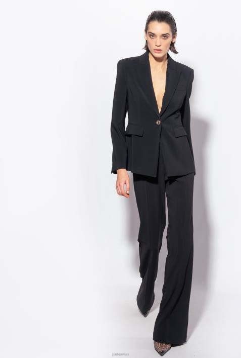 Blazer | Pinko Limousine schwarz Einreihiger Stretch-BlazerZ4ZP561