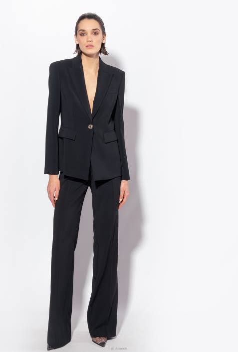 Blazer | Pinko Limousine schwarz Einreihiger Stretch-BlazerZ4ZP561