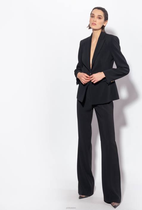 Blazer | Pinko Limousine schwarz Einreihiger Stretch-BlazerZ4ZP561
