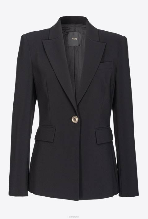 Blazer | Pinko Limousine schwarz Einreihiger Stretch-BlazerZ4ZP561