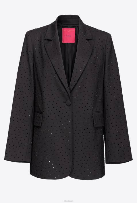 Blazer | Pinko Limousine schwarz Galleria-Blazer mit StrassbesatzZ4ZP619