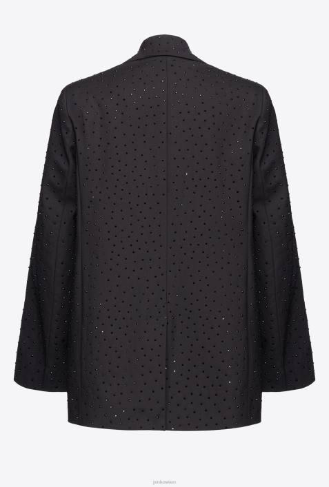 Blazer | Pinko Limousine schwarz Galleria-Blazer mit StrassbesatzZ4ZP619